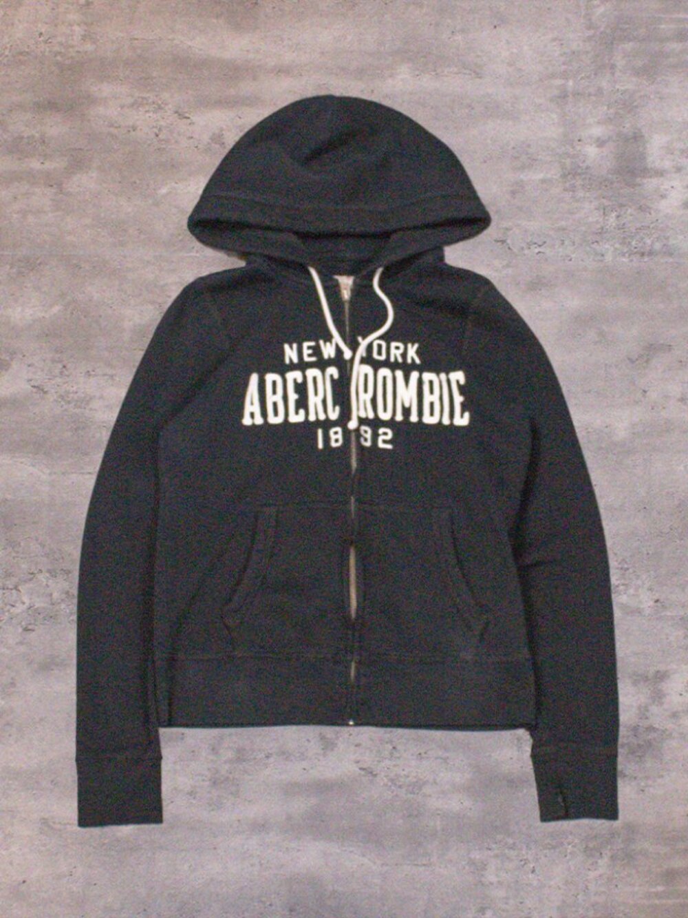 Y2K 2000's 00's Abercrombie & Fitch Black Sweater Size Small‎ Zip Up Hoodie